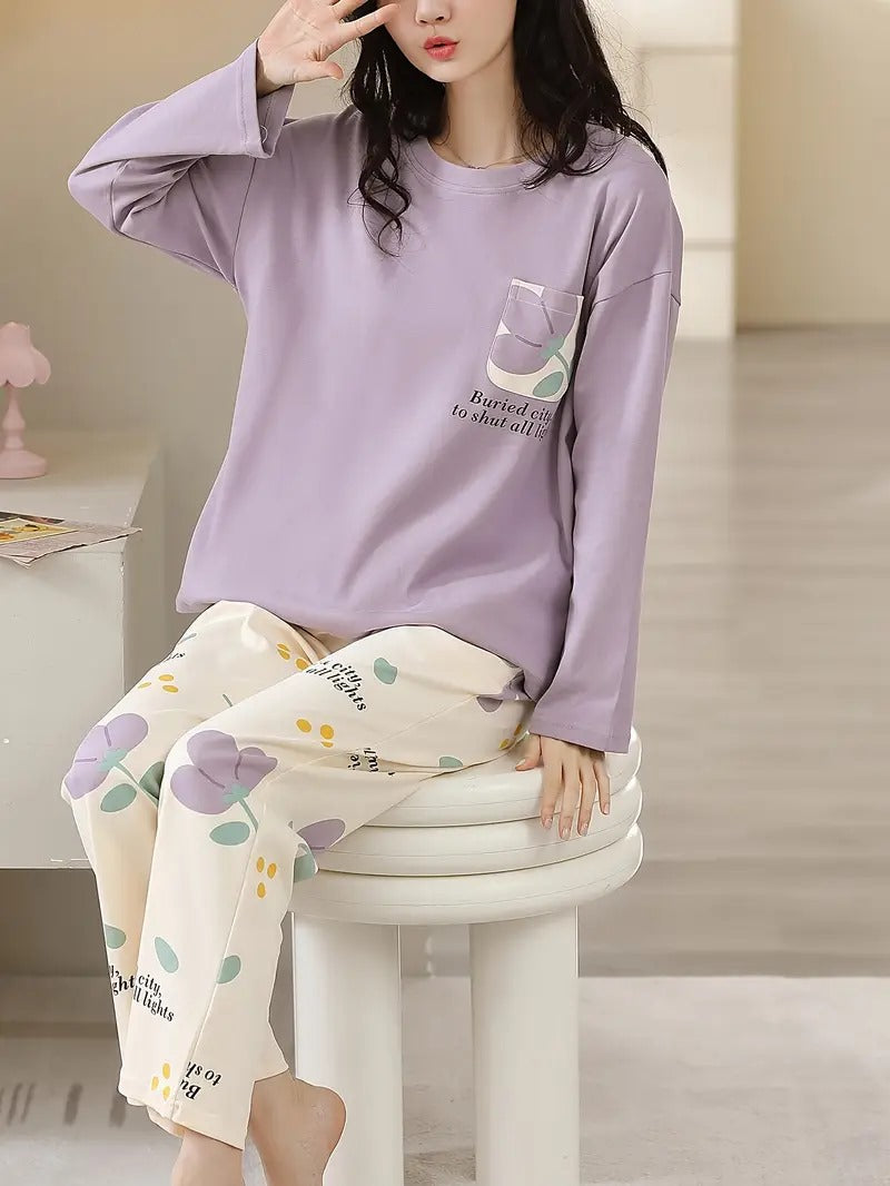 Lilac Pocket Flower Full Sleeves