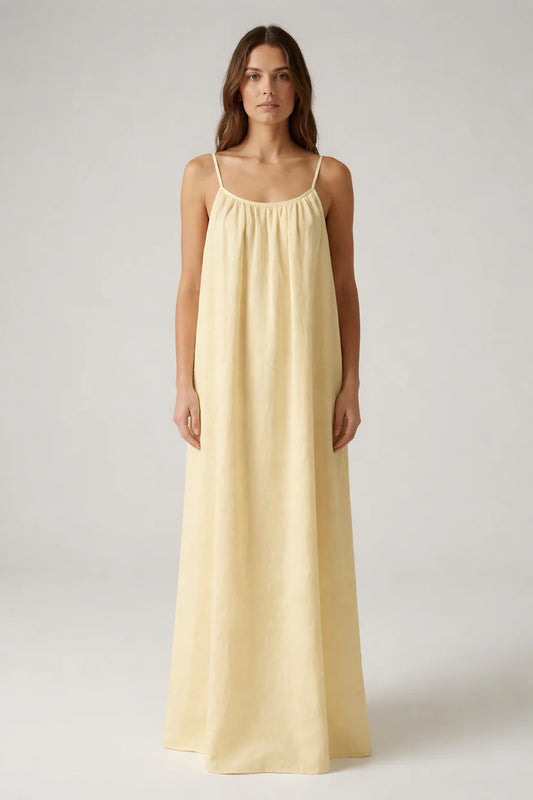 STUNNING BACKLESS MAXI DRESS - Skin