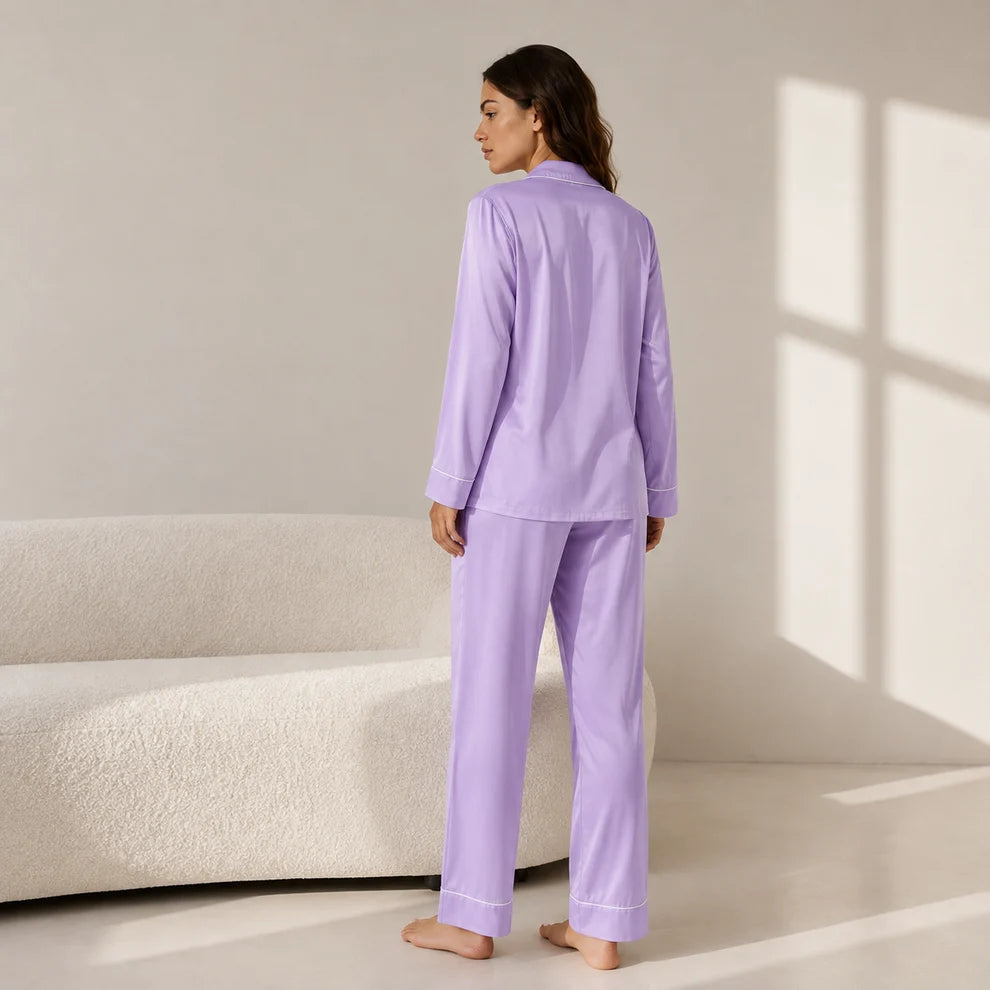 MARIAS - Premium Button Down Silk - Lilac