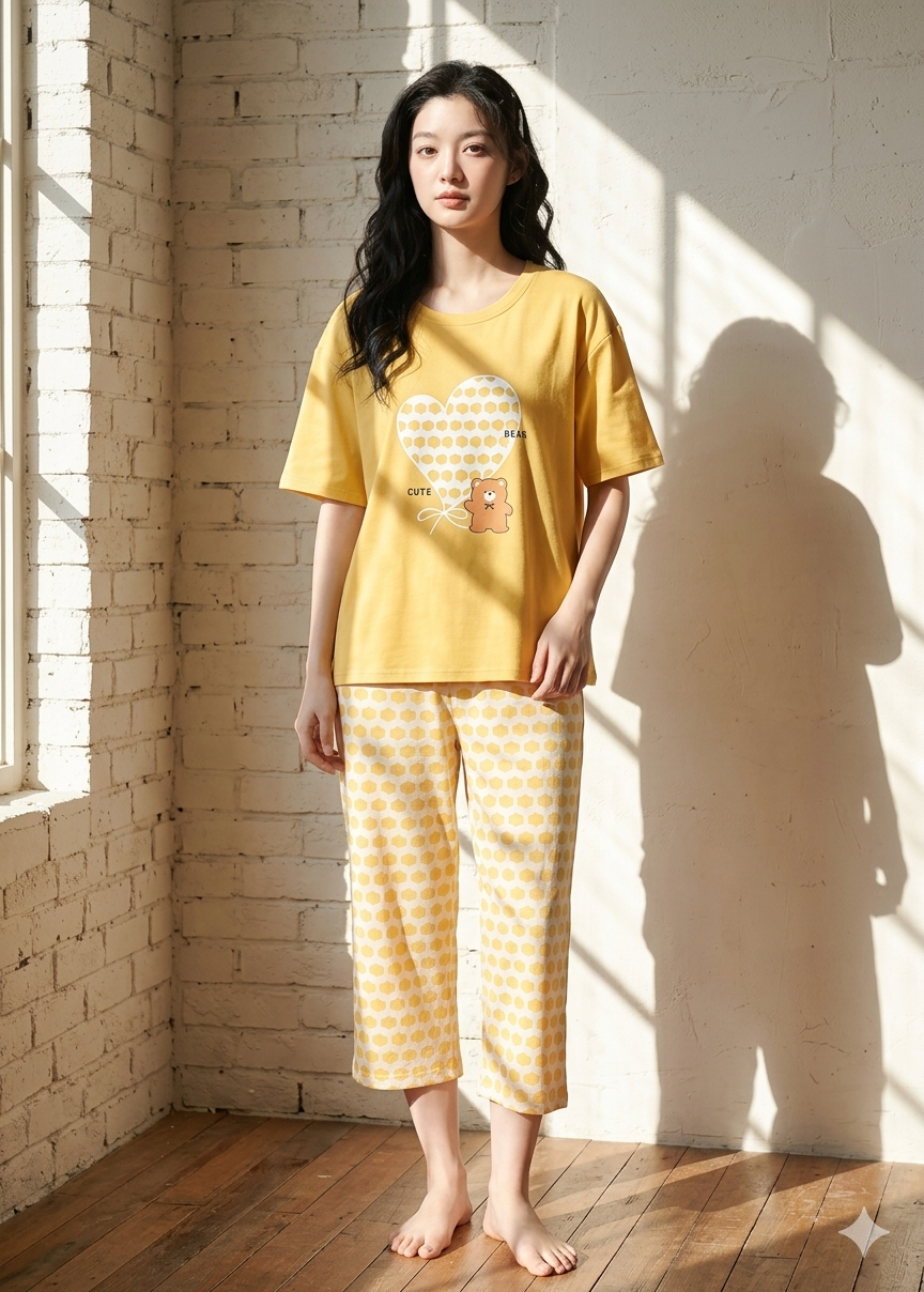 SR-CUTE BEAR PRINTED NIGHT SUIT