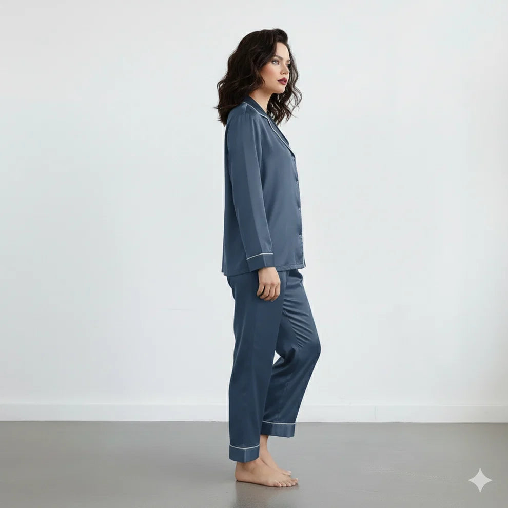 MARIAS - Premium Button Down Silk - SAILOR
