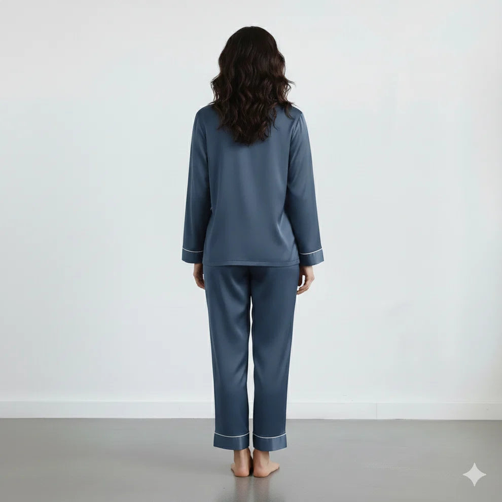 MARIAS - Premium Button Down Silk - SAILOR