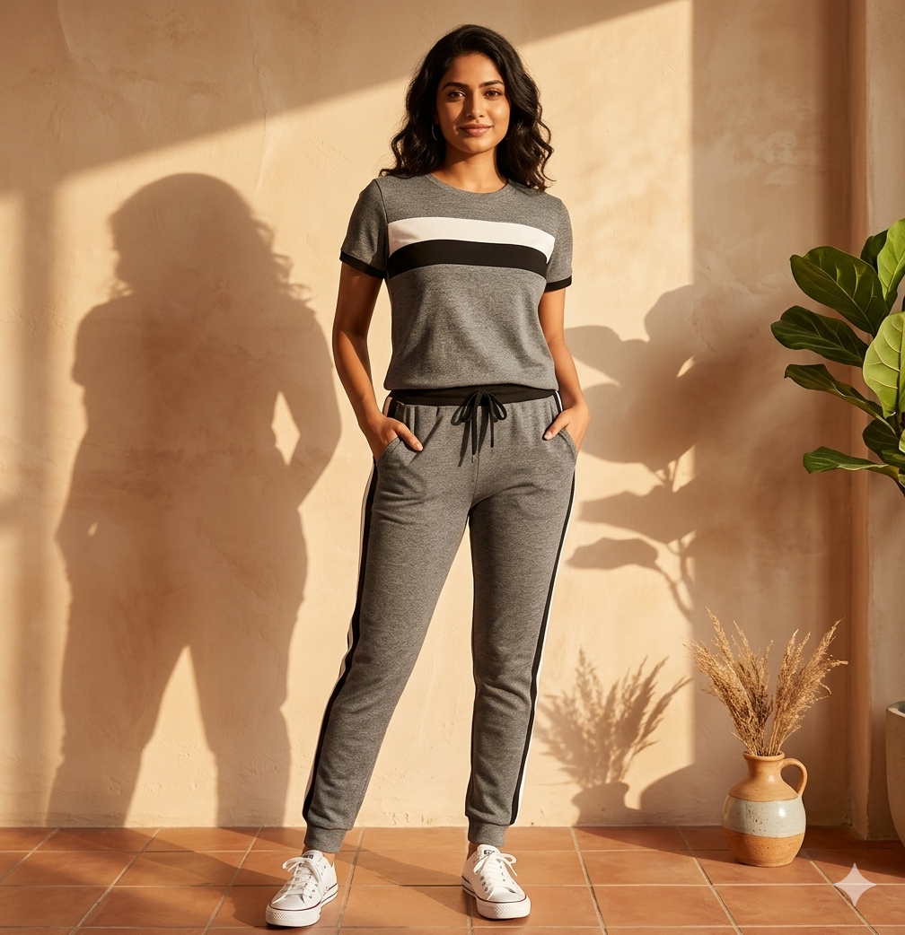 GREY PANEL TRACK SUIT