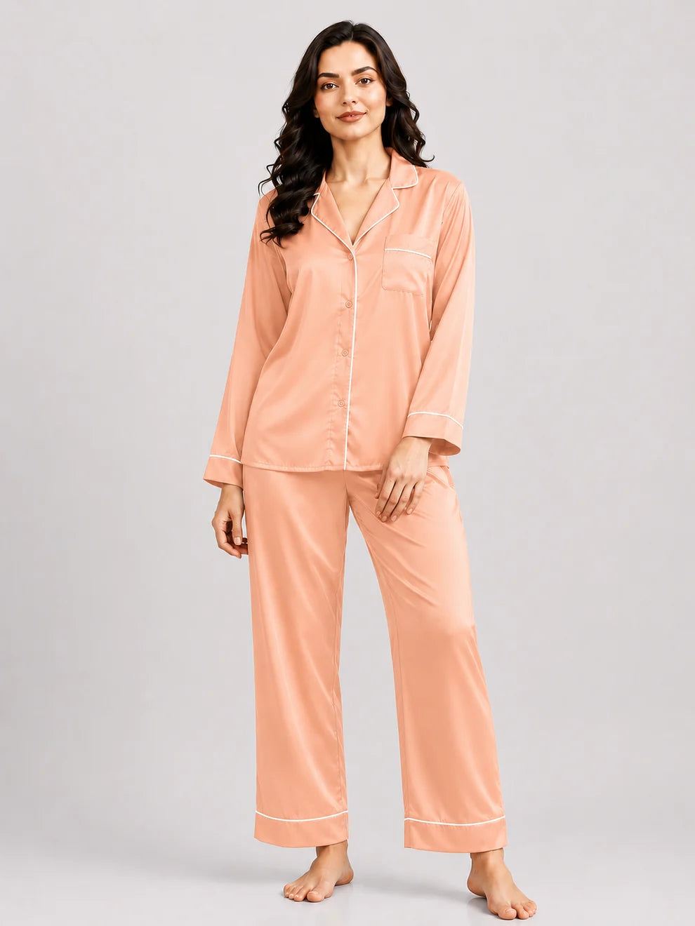 MARIAS - Premium Button Down Silk - DUSTY ROSE