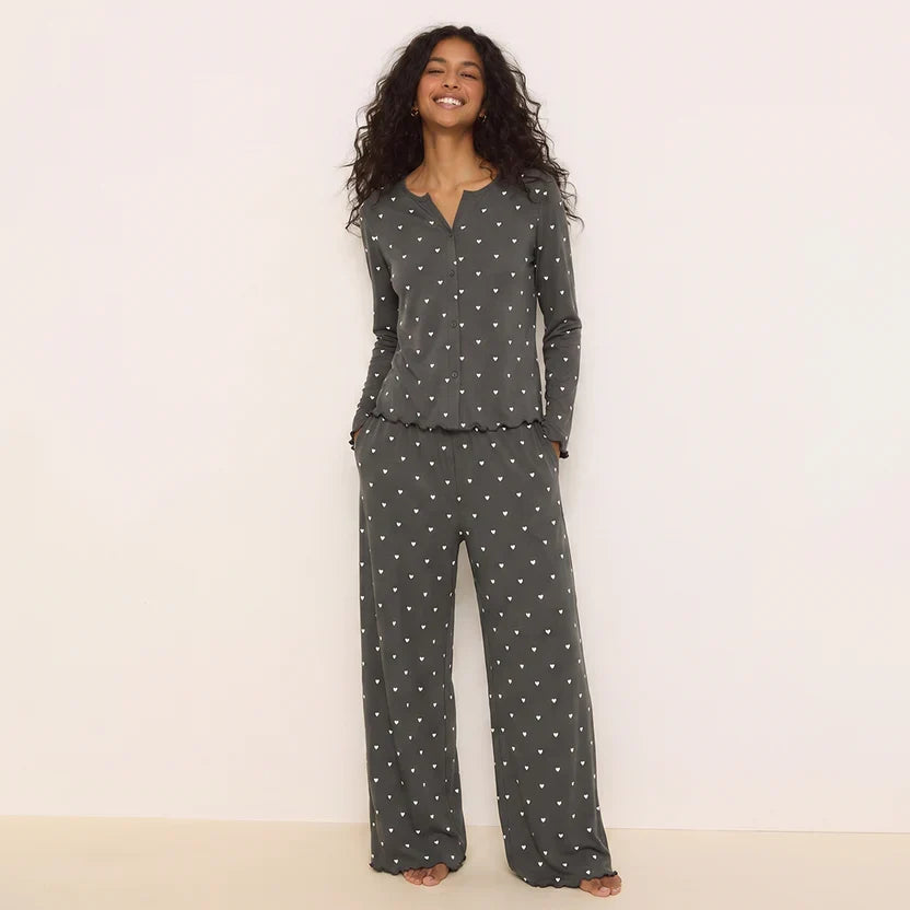 Ivory Dream Set (Heart Printed) - Silent Grey