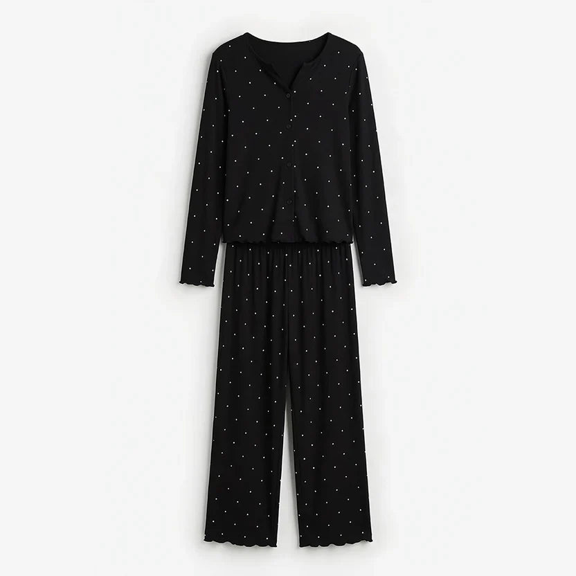 Ivory Dream Dotted Set - Black
