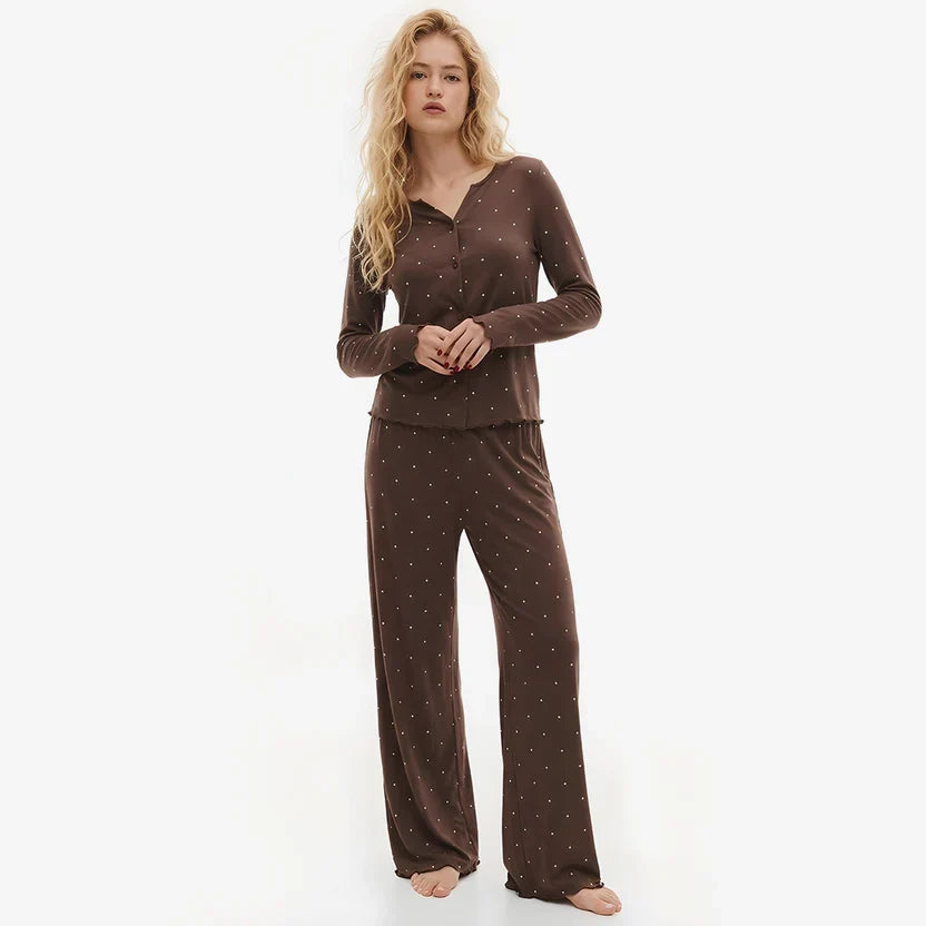 Ivory Dream Dotted Set - Mocha