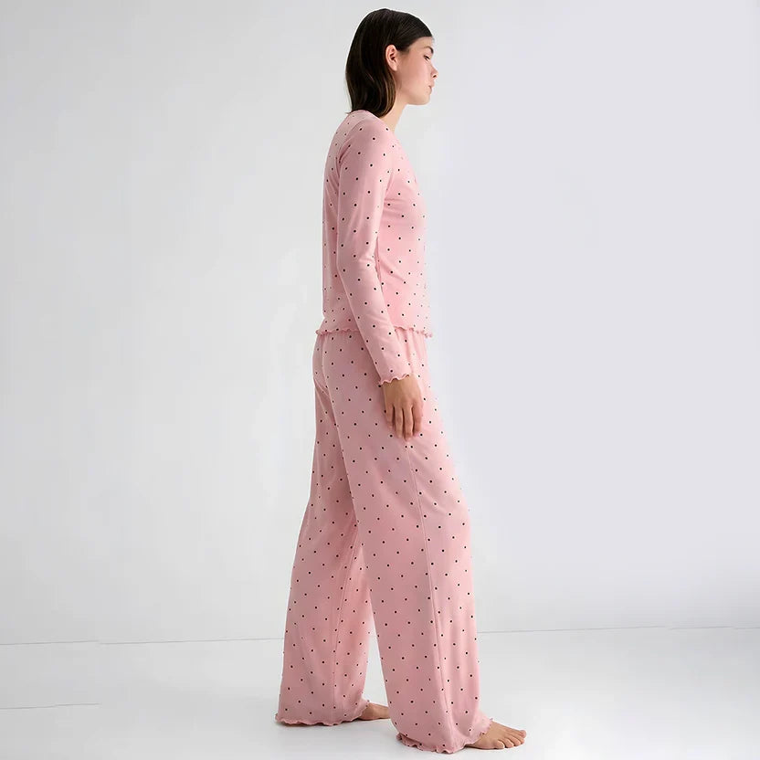 Ivory Dream Dotted Set - Nude Pink