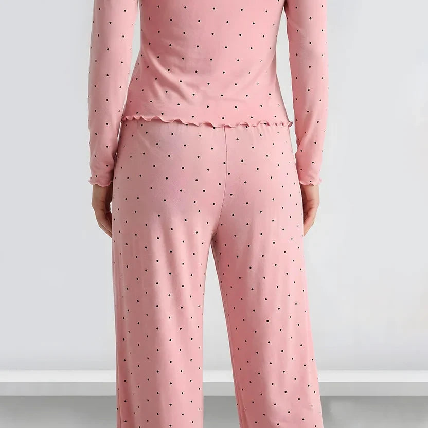 Ivory Dream Dotted Set - Nude Pink