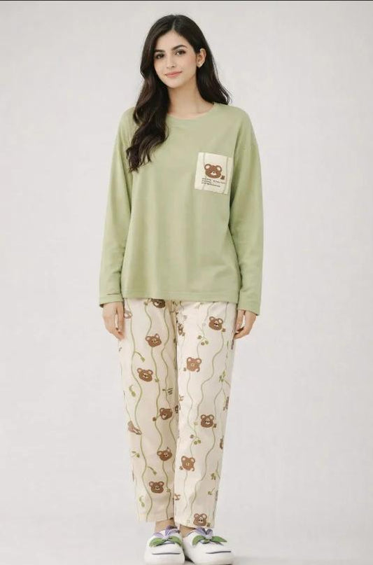 K K Pocket Bear Printed Night Suit