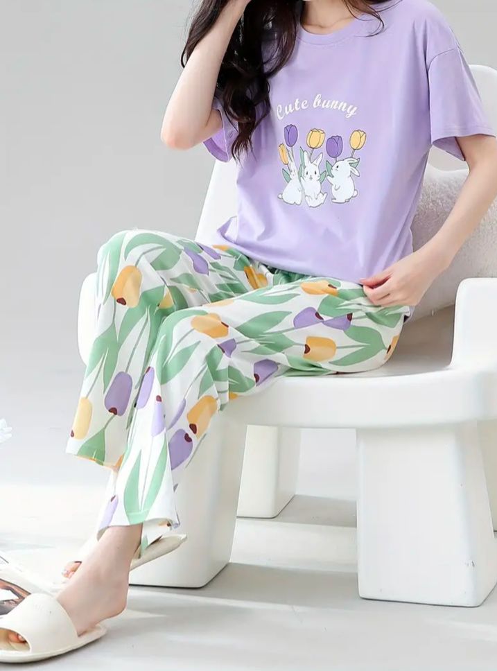 Cute Bunny Printed Night Suit