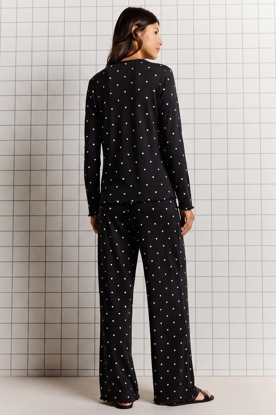 Ivory Dream Set (Heart Printed) - Black