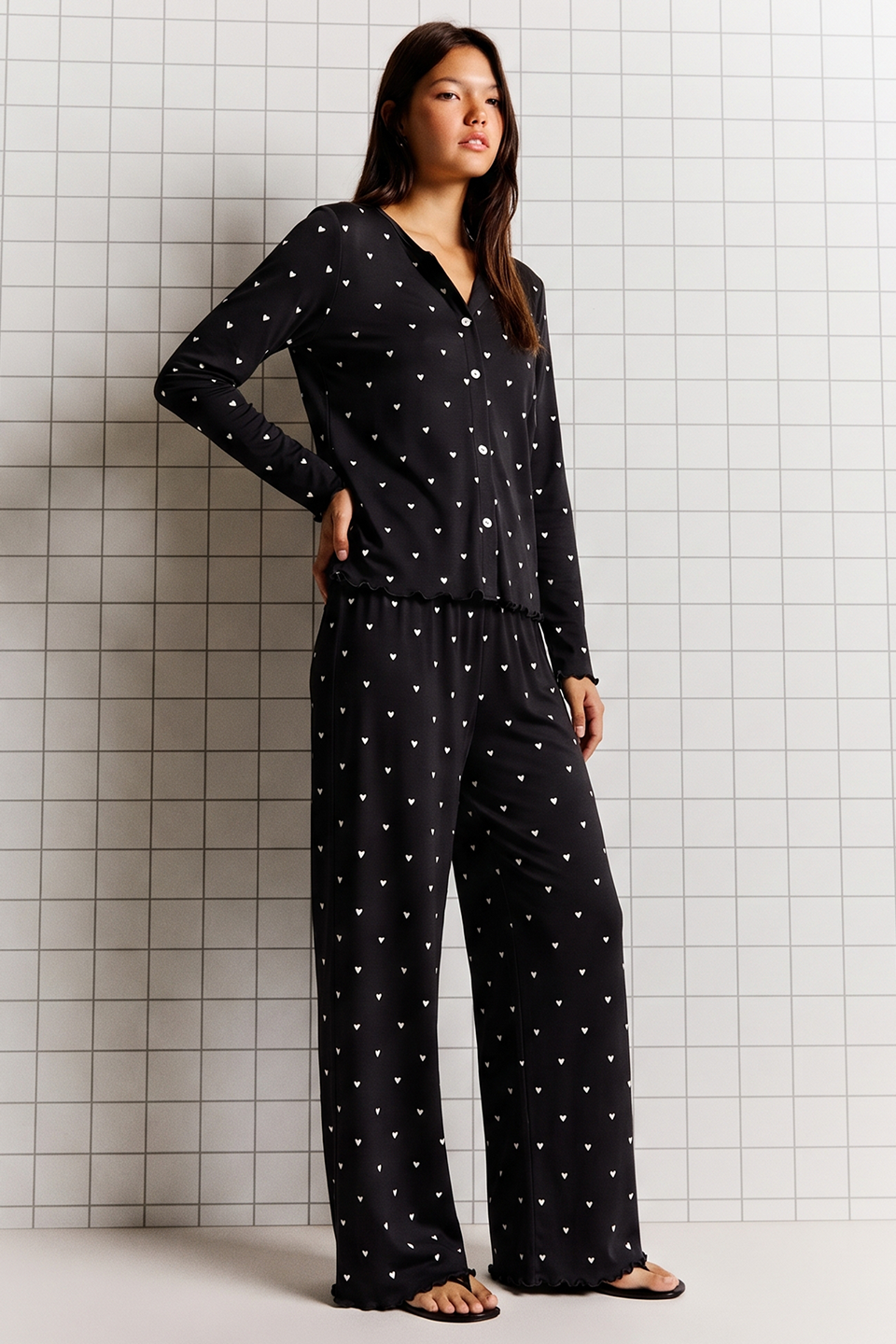 Ivory Dream Set (Heart Printed) - Black