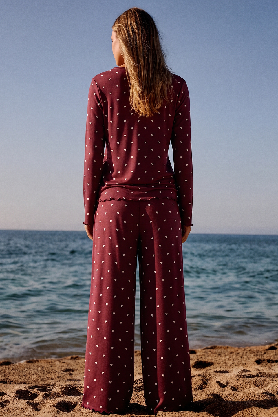 Ivory Dream Set (Heart Printed) - Maroon