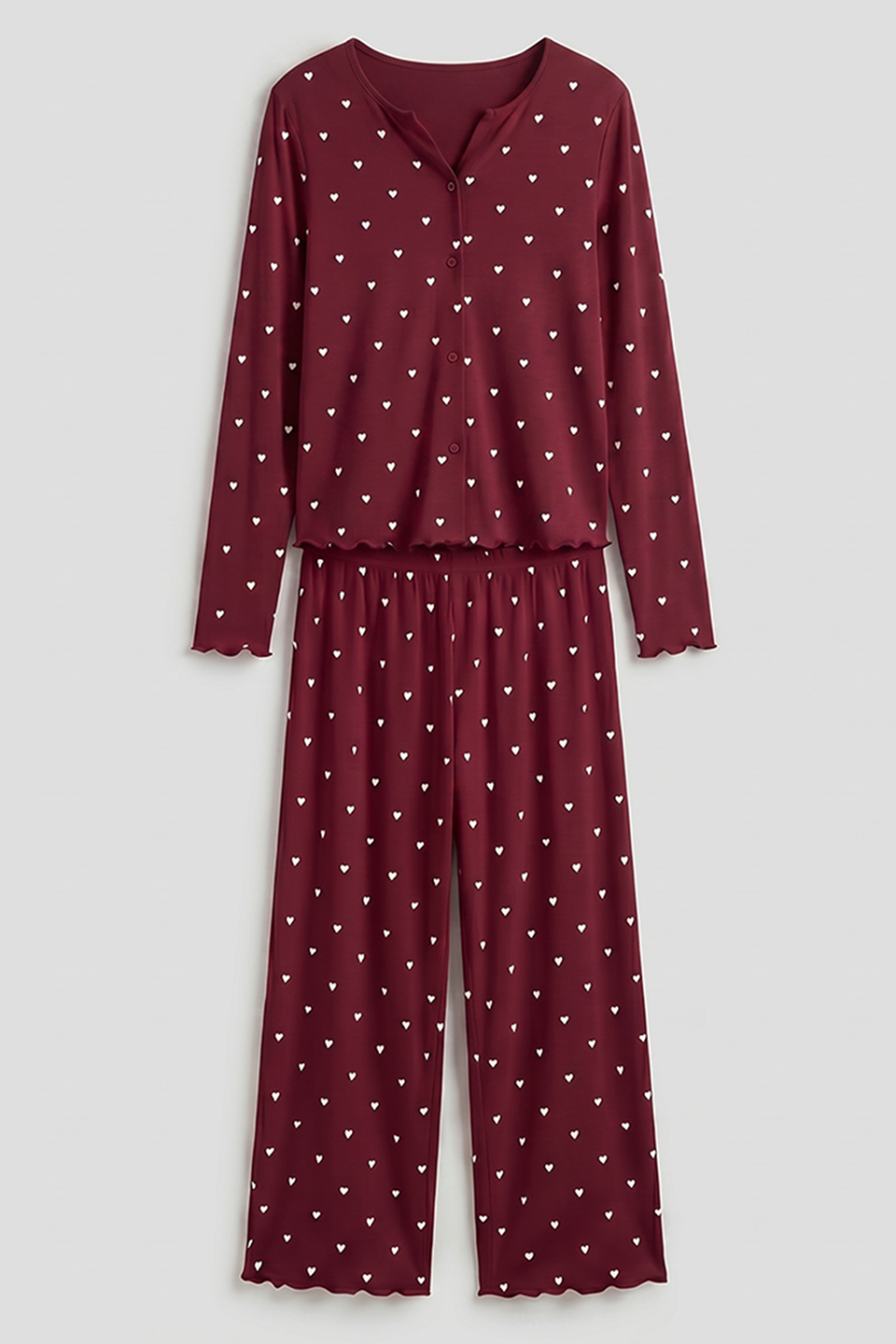 Ivory Dream Set (Heart Printed) - Maroon