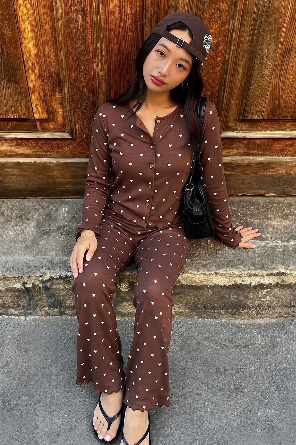 Ivory Dream Set (Heart Printed) - Mocha
