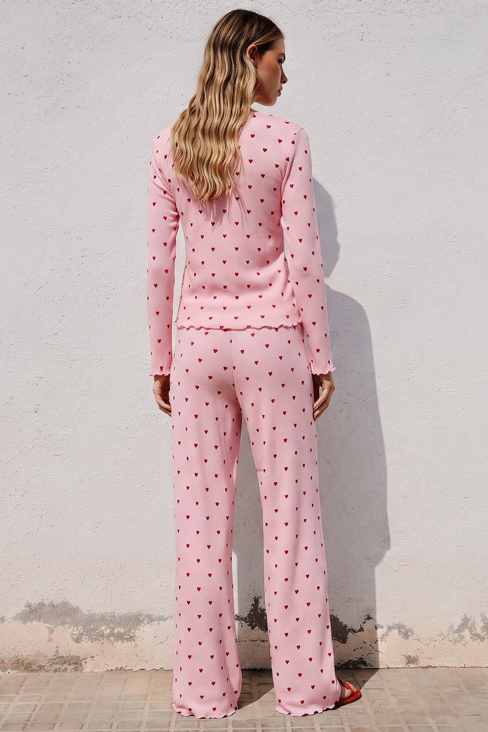 Ivory Dream Set (Heart Printed) - Nude Pink
