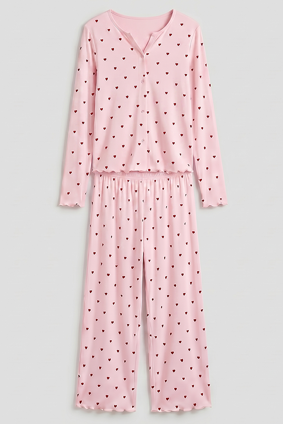 Ivory Dream Set (Heart Printed) - Nude Pink