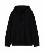 Unisex Plain Black Hoodie