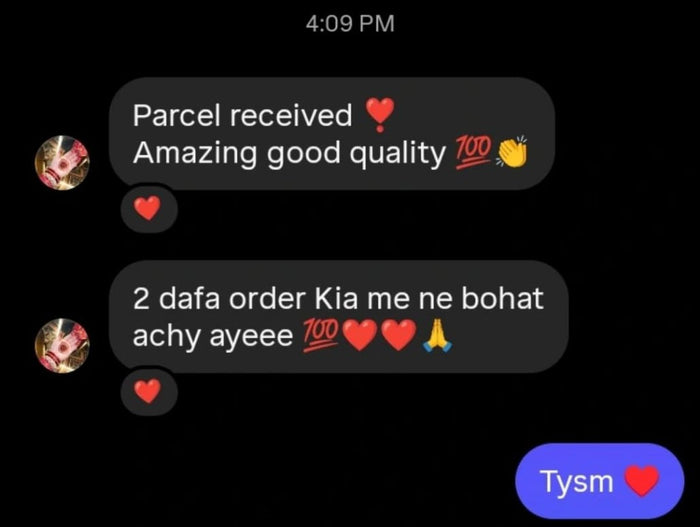 Customer message: amazing good quality, ordered twice and both were very good