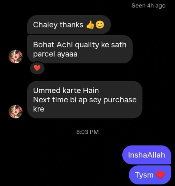 Customer message: parcel arrived with very good quality, hope to purchase again