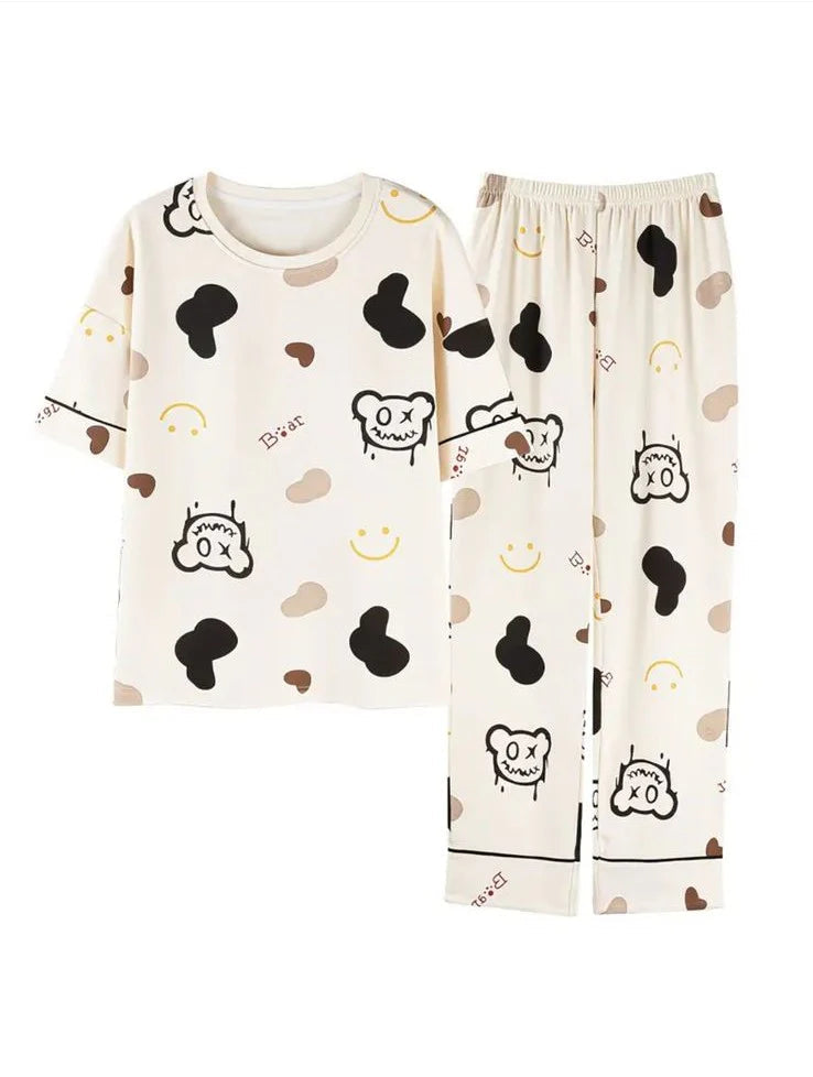 CREAM BEAR PJ-SUIT