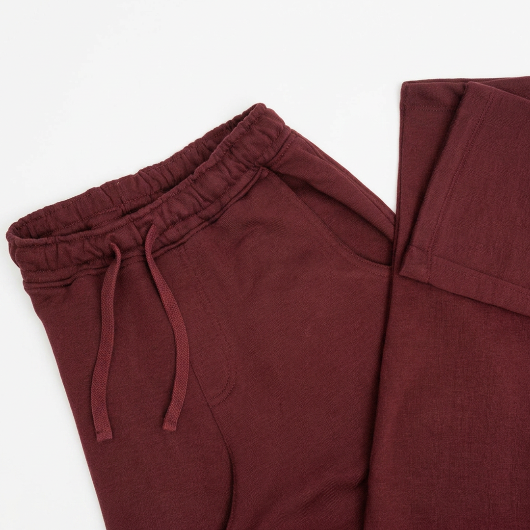 Wide Pull-On Trouser | Burgundy
