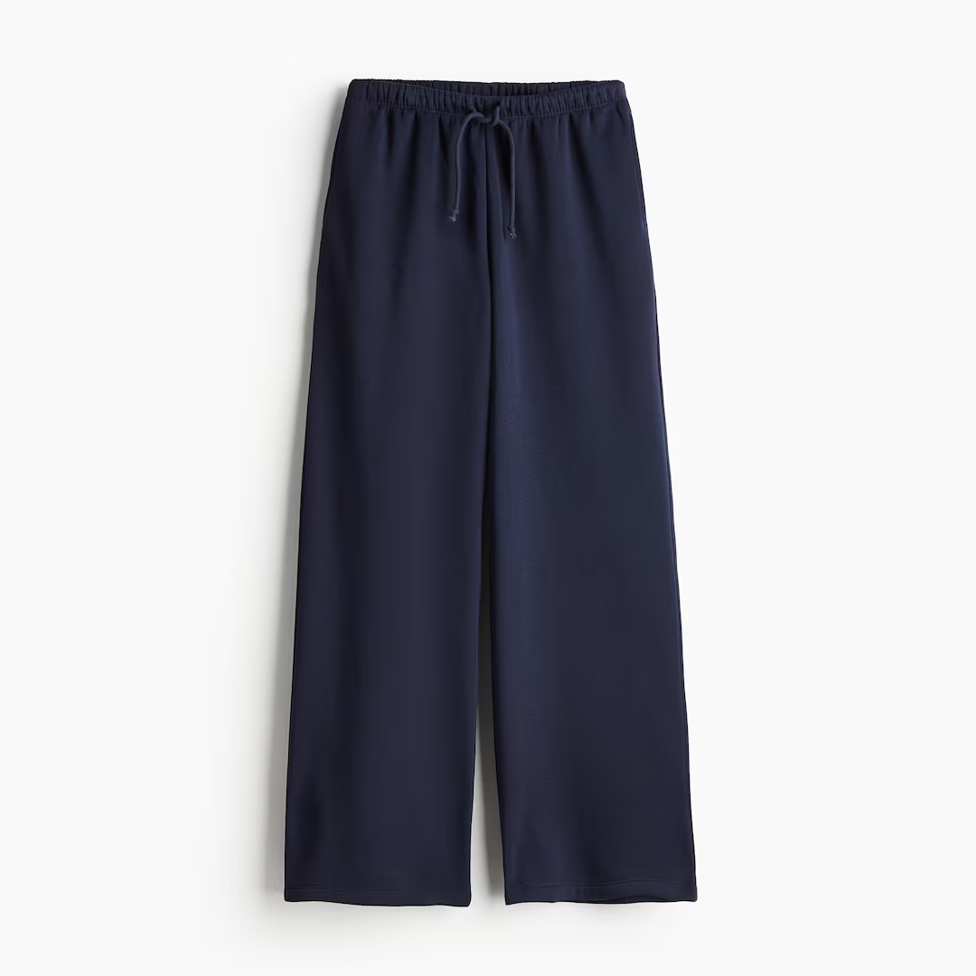 Wide Pull-On Trouser | Navy Blue