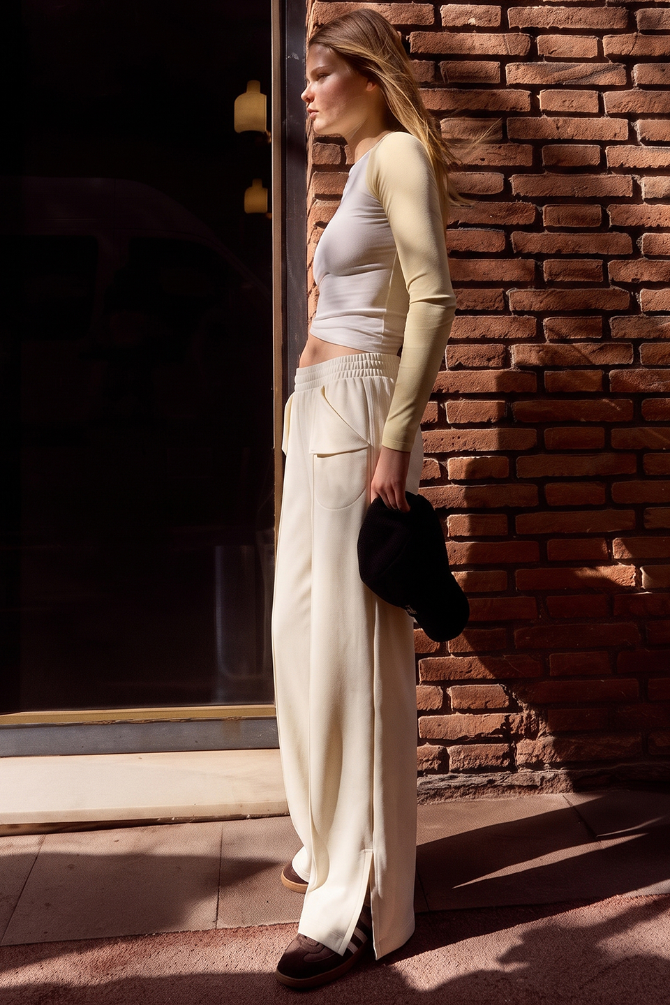 Women Smart Pocket Wide-leg Trouser - Oat Milk