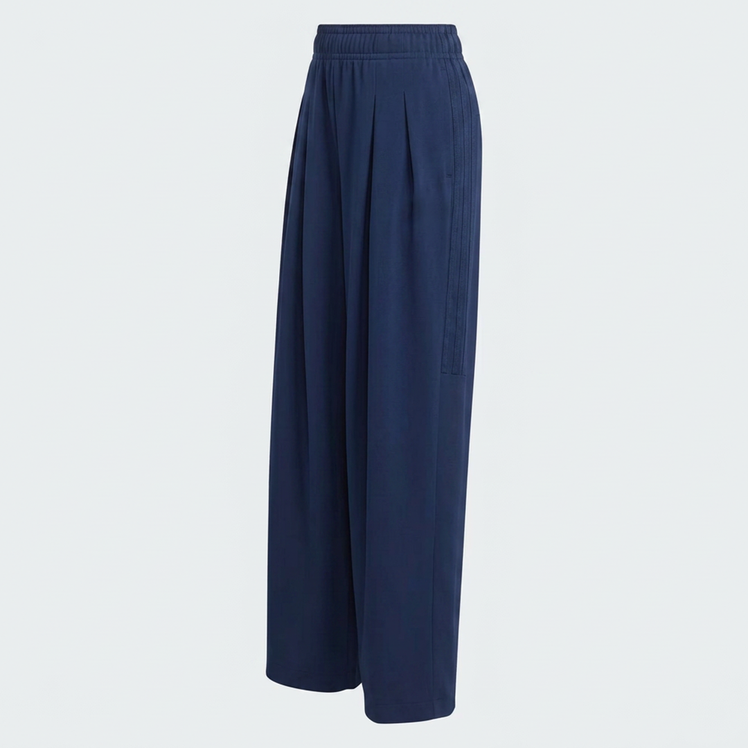 Women Tiro 3-Stripes Wide-leg Pleated Pants - Navy Blue